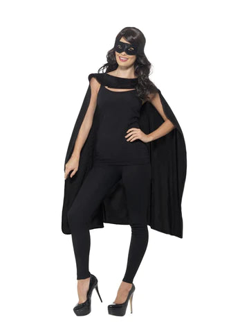 Smiffys Superhero cape & mask set Black - New