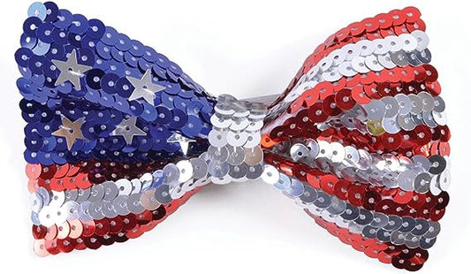 Stars & Stripes Sequin Bow Tie - Bristol Novelty BA521