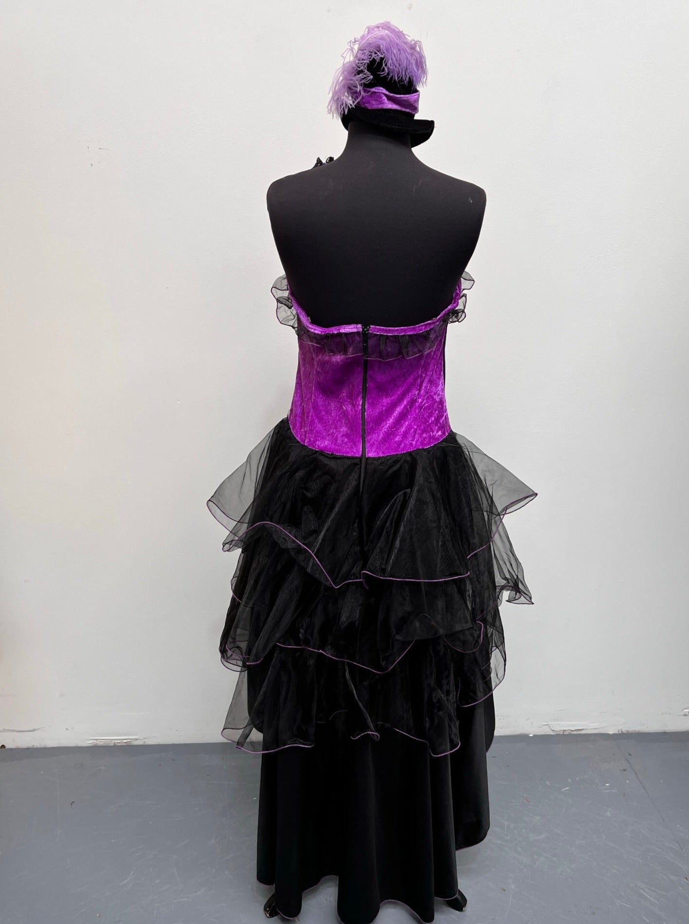 Moulin Rouge Purple Black Show Girl Saloon Girl Burlesque Dress Size Medium