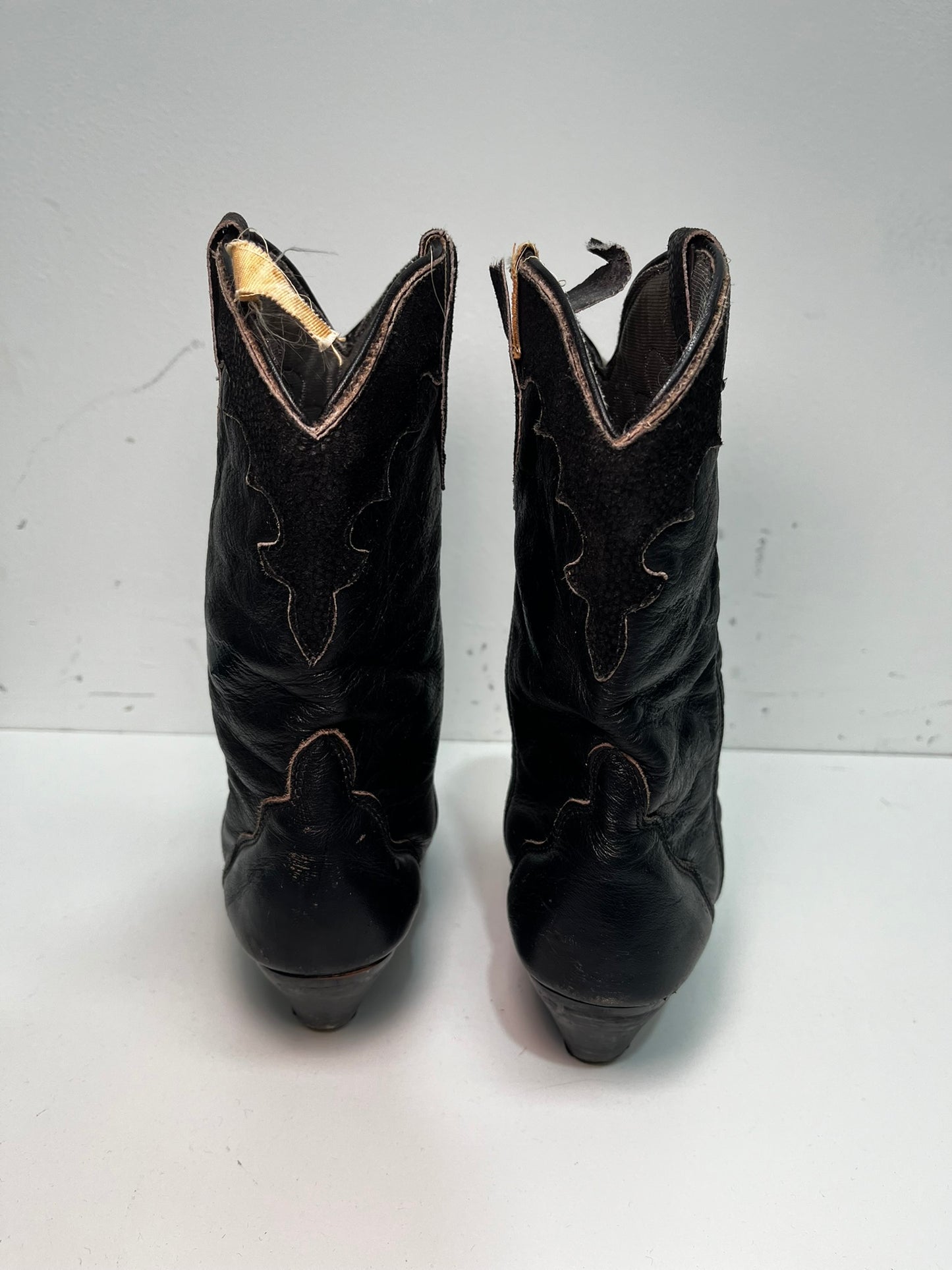 Ladies Black Cowboy Boots Size 3-4 Cowgirl Ex Hire