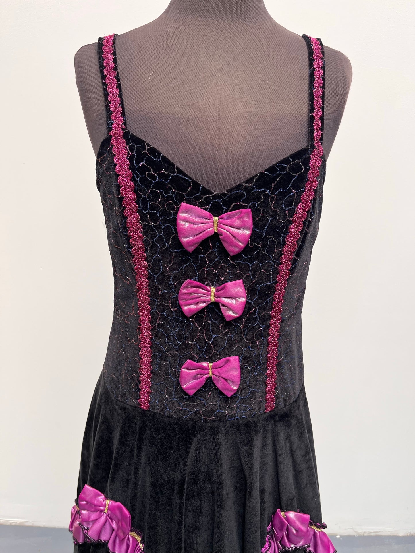 Moulin Rouge Black Pink Show Girl Saloon Girl Dress Size Small