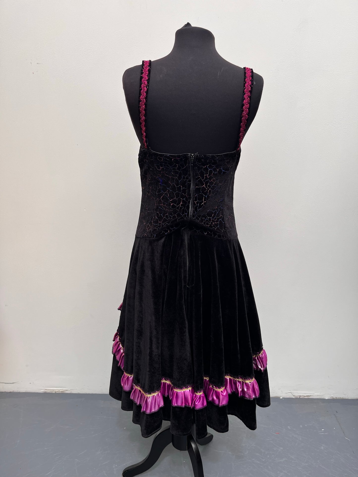 Moulin Rouge Black Pink Show Girl Saloon Girl Dress Size Small