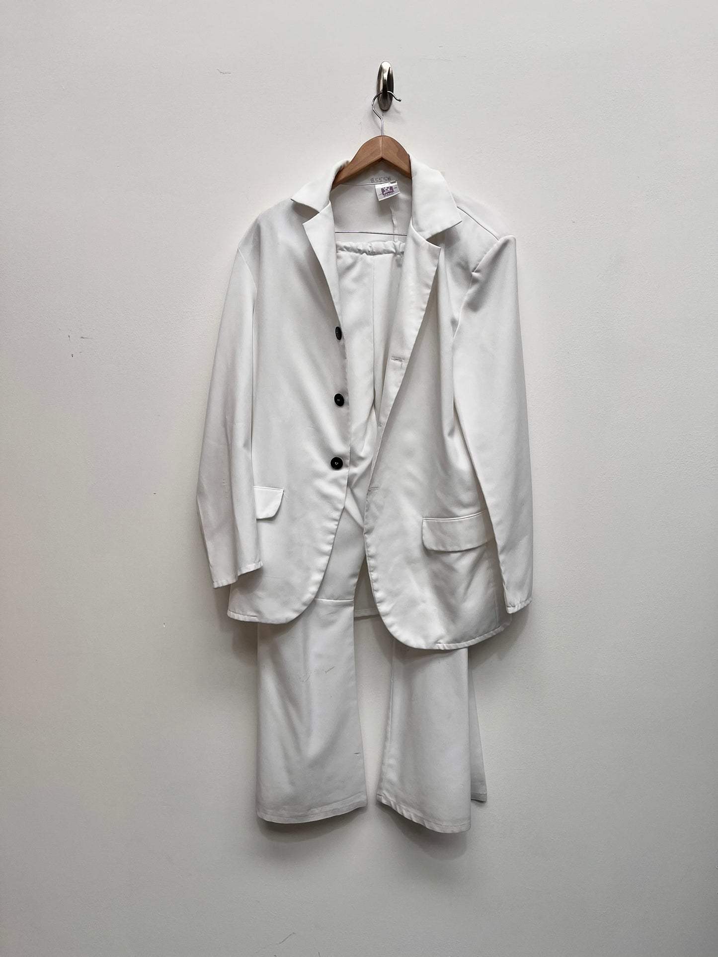 Men's 1970s Saturday Night Fever style Flared White suit Size XL EUR 54