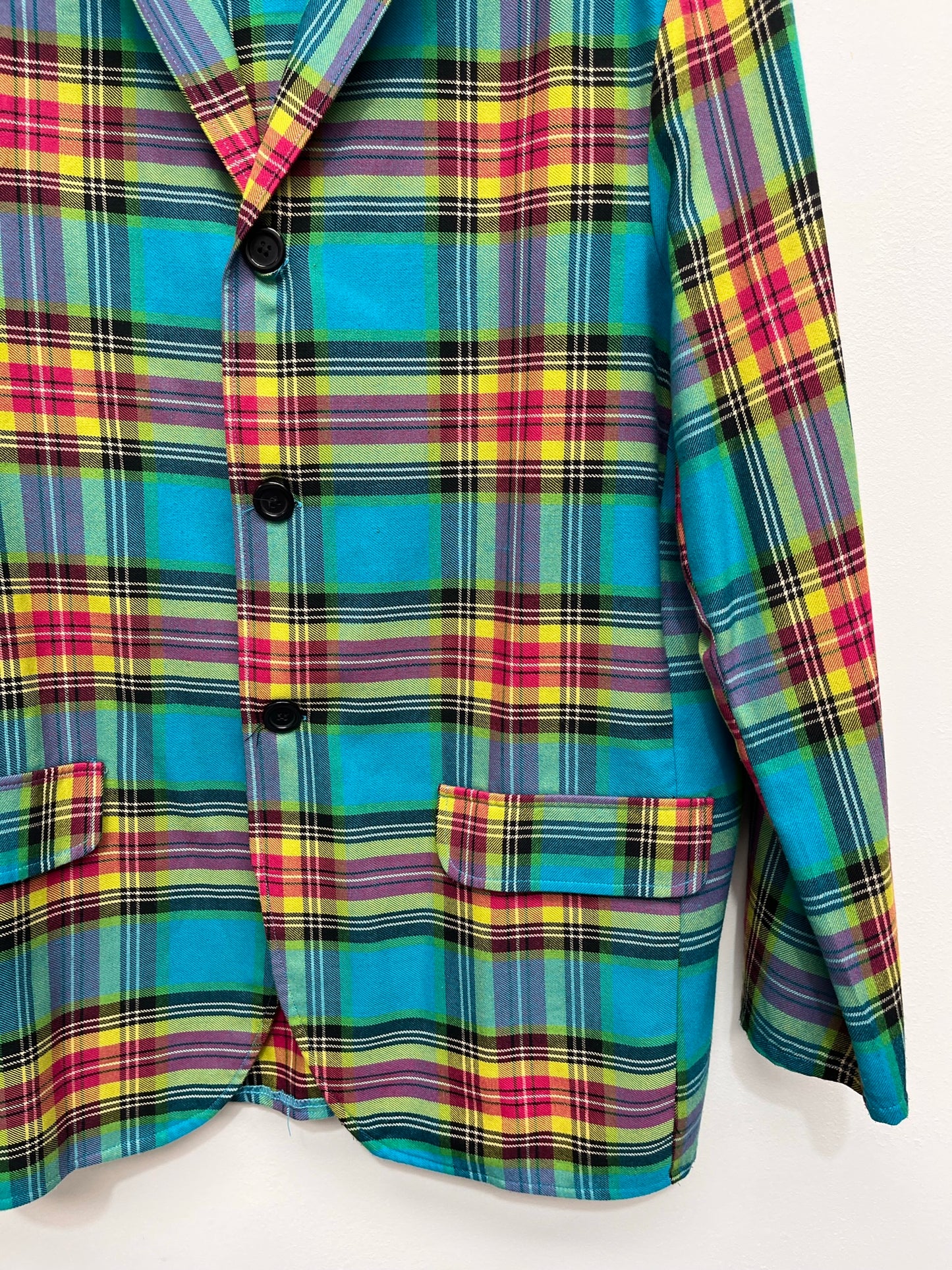 50s style teddy boy tartan checked jacket Size XL