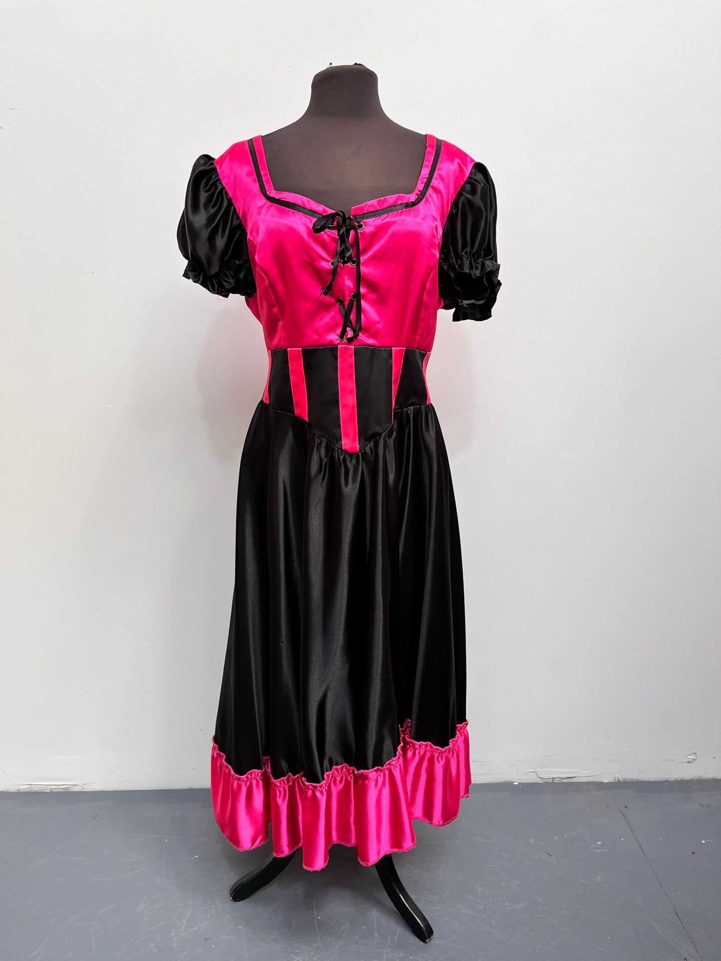 Moulin Rouge Pink Black Show Girl Saloon Girl Dress Size XL