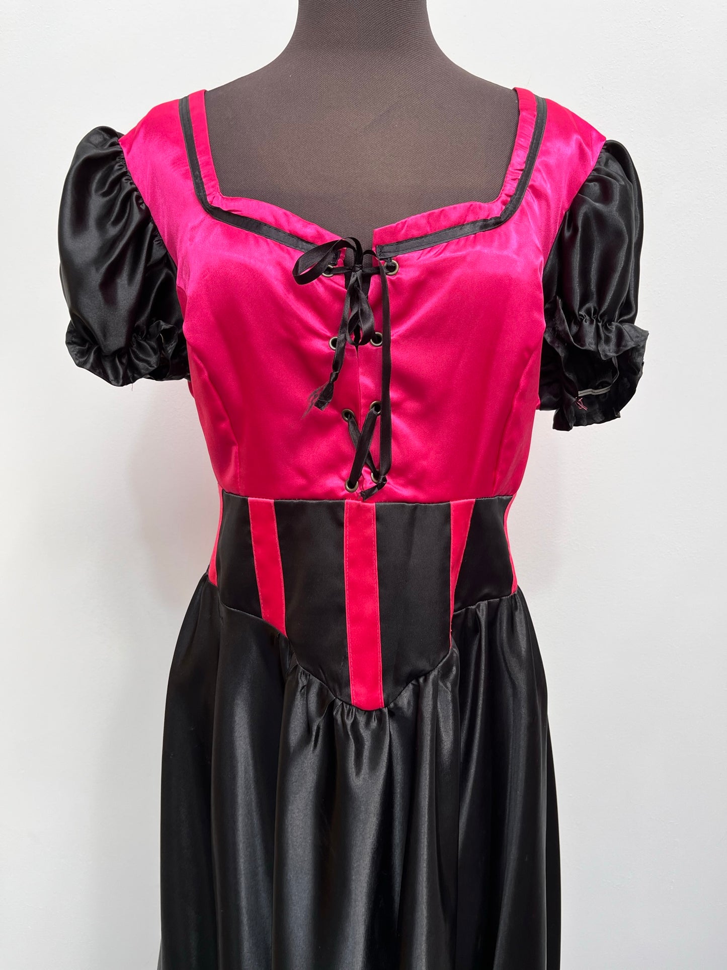 Moulin Rouge Pink Black Show Girl Saloon Girl Dress Size XL