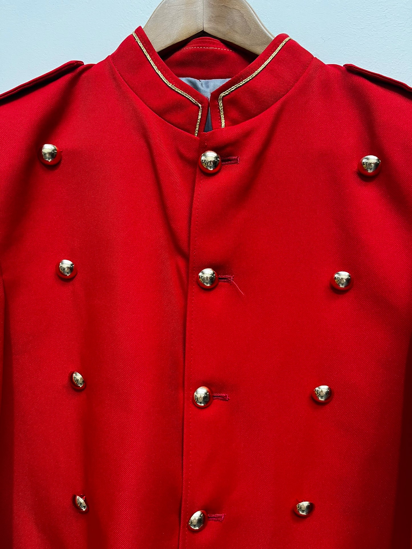 Red Uniform buttoned jacket Husaar Butler, Buttons Panto Musician Costume M/L