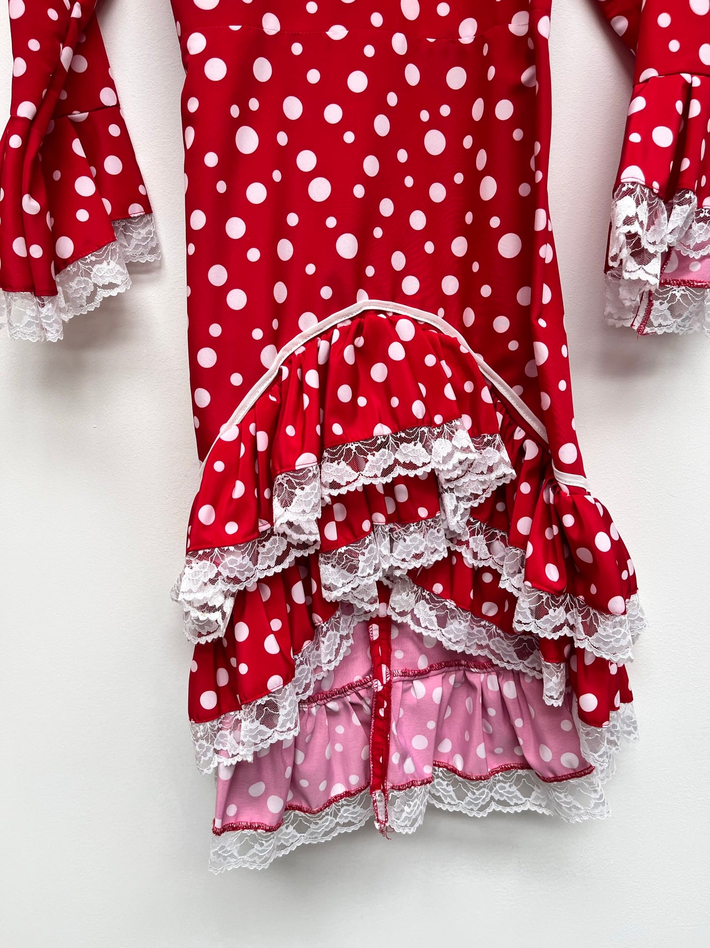 Childs Red and White Spanish Senorita Dress 12 years