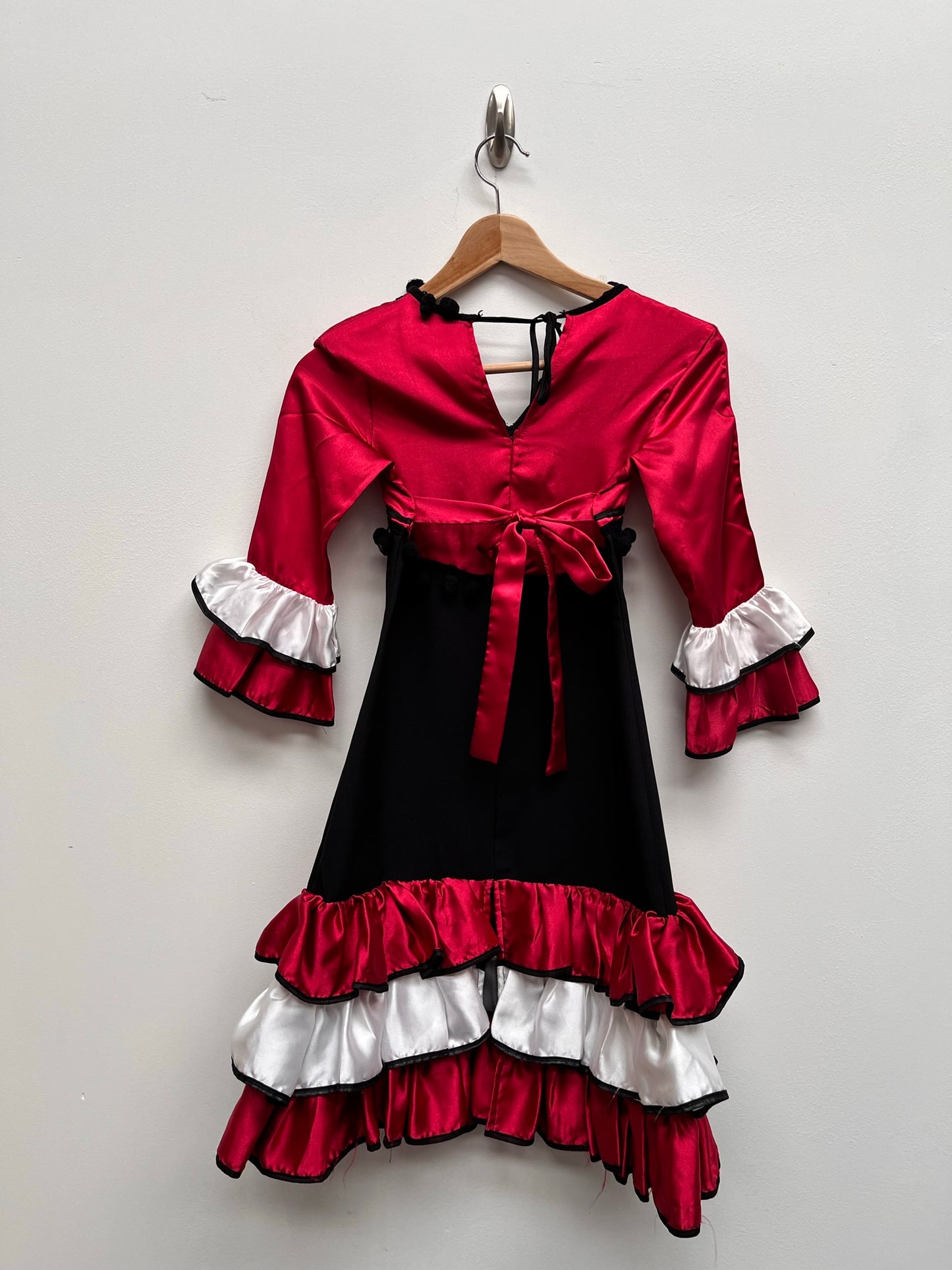 Childs Red, White & Black Spanish Senorita Dress 8 years