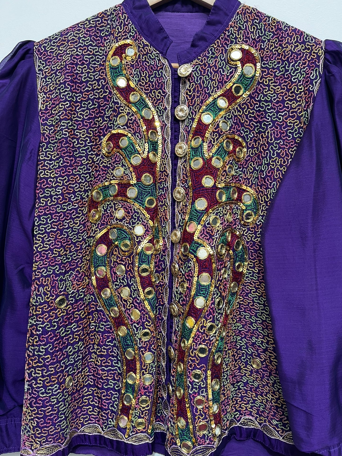 Purple Arabian style Eastern Decorative Shirt S/M - Ex Hire