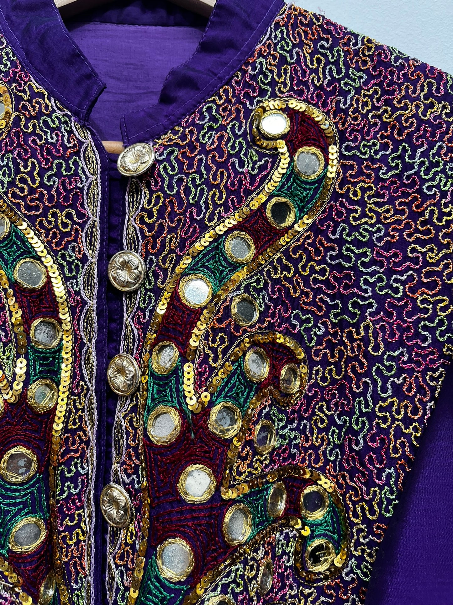 Purple Arabian style Eastern Decorative Shirt S/M - Ex Hire
