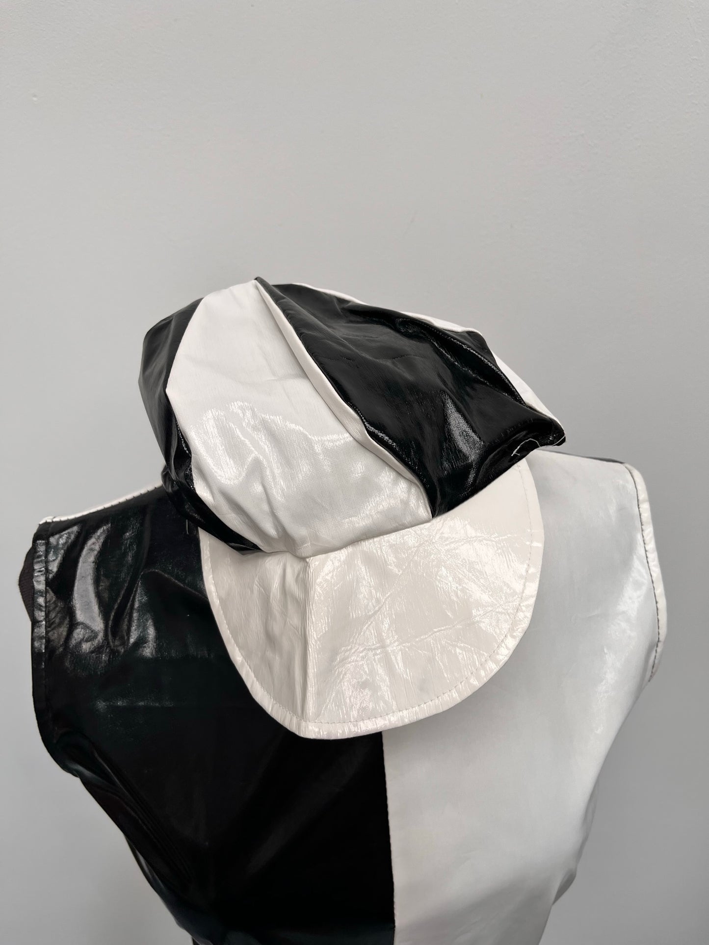 60s Mary Quant Black & White PVC Mod Dress Size 10
