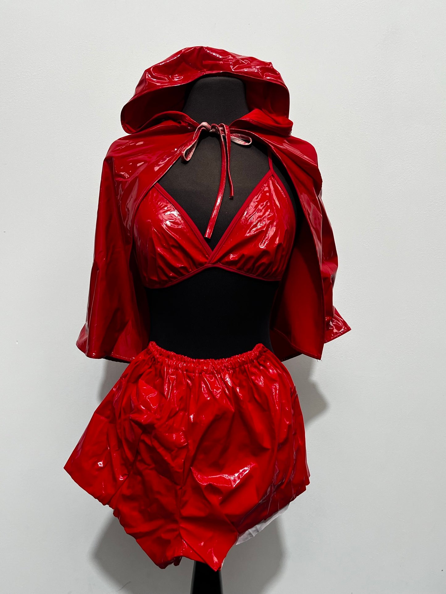 Sexy Red PVC Devil Outfit Size S/M - Ex Hire Fancy Dress Costumes
