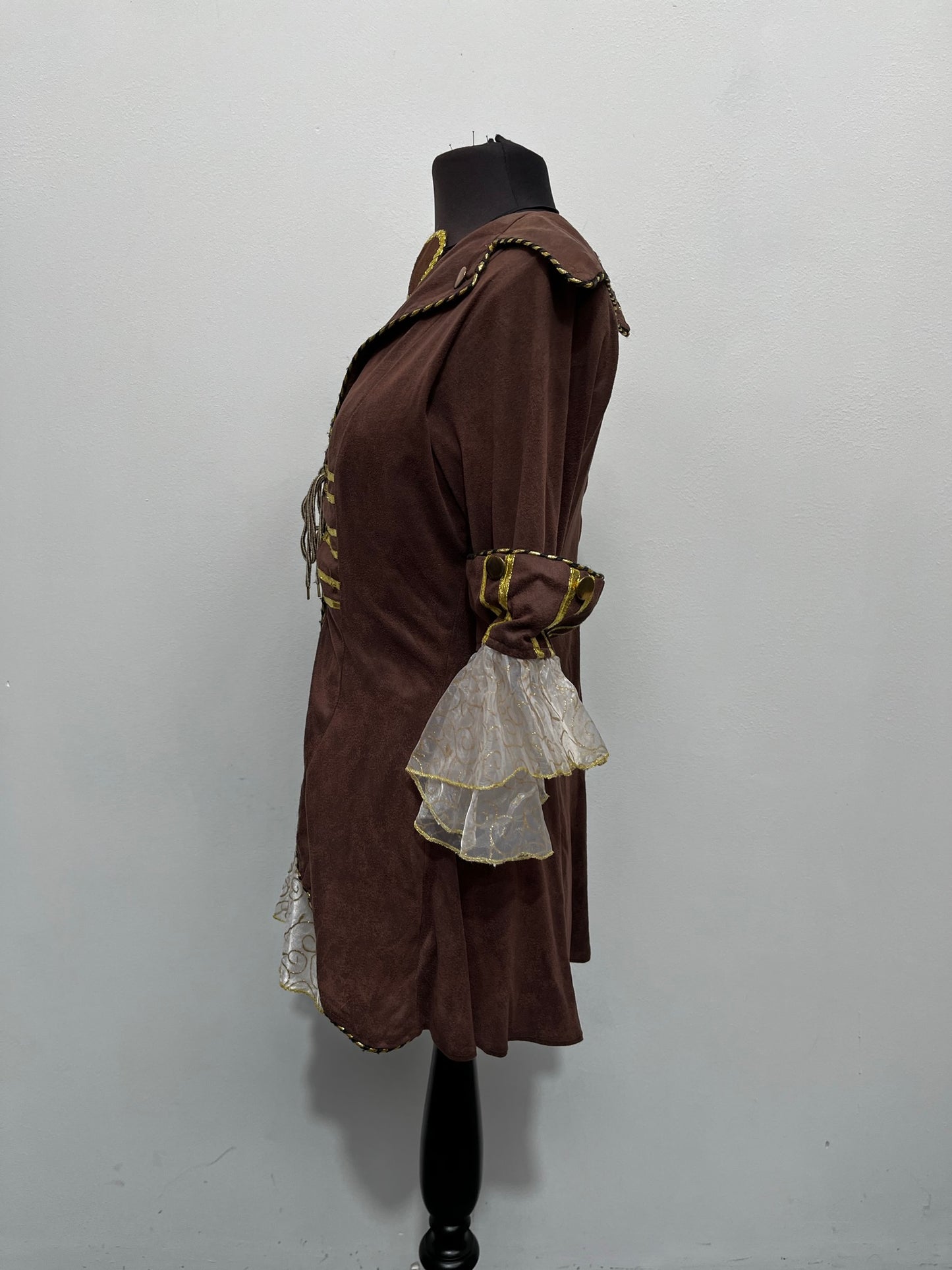 Lady Brown Pirate Costume Size S/M - Ex Hire