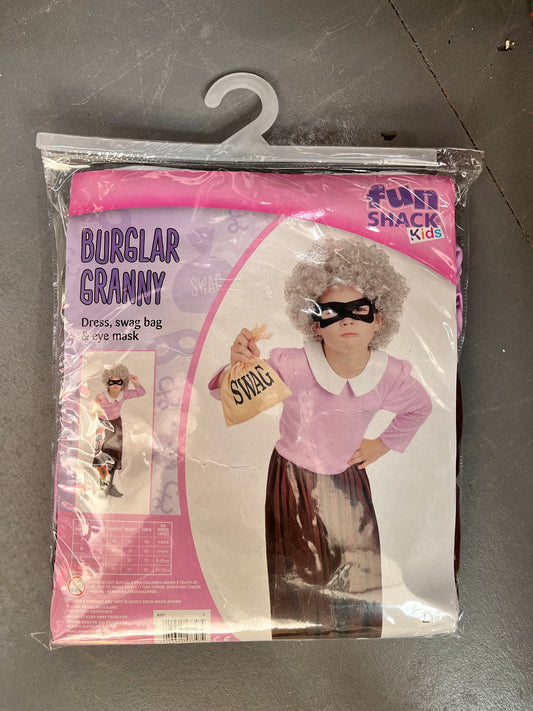 NEW Gangster Granny Burglar Granny Childrens Costume Age 8-10