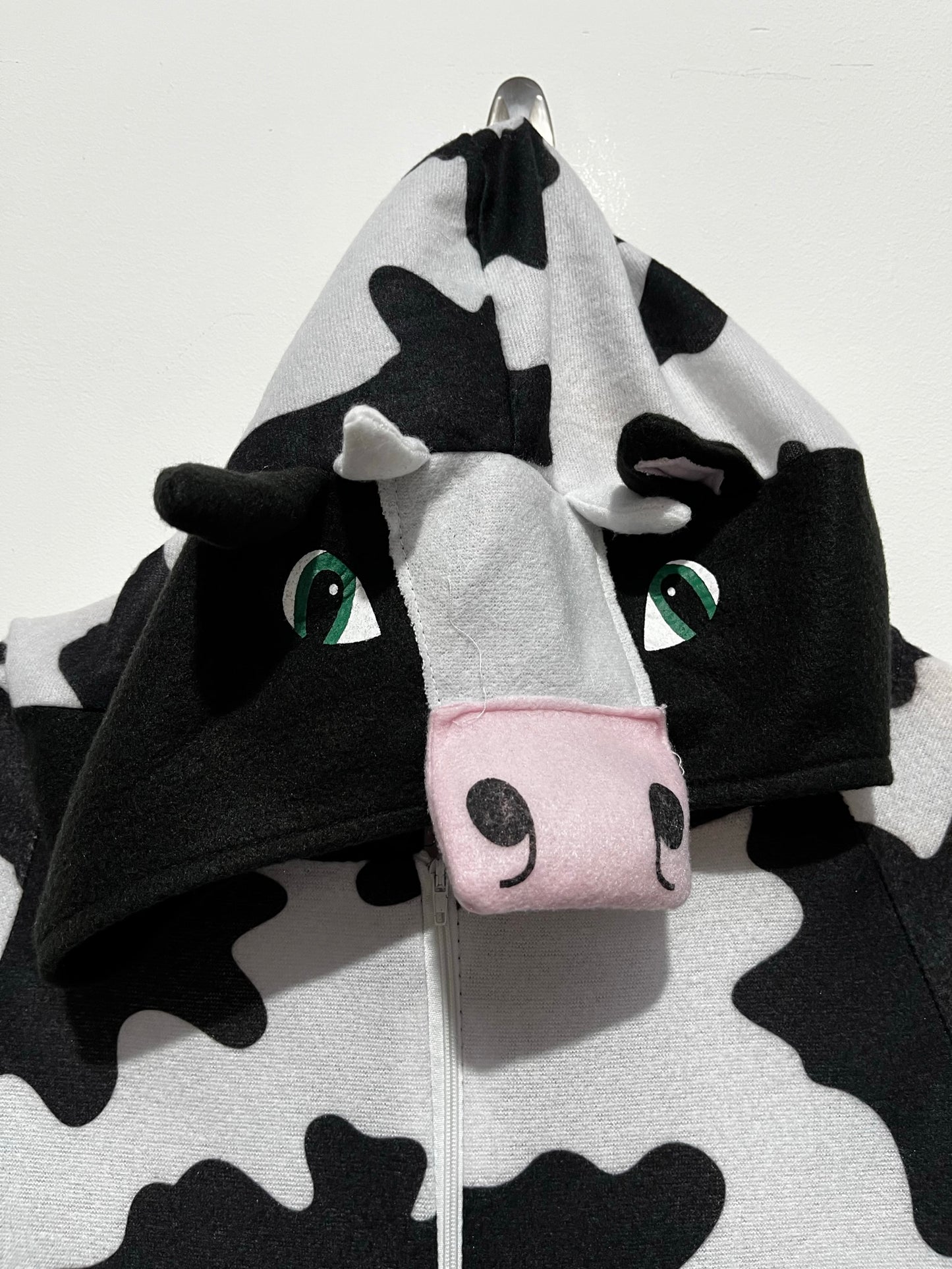 Black White Cow Costume One piece Size 10-12 - Ex Hire