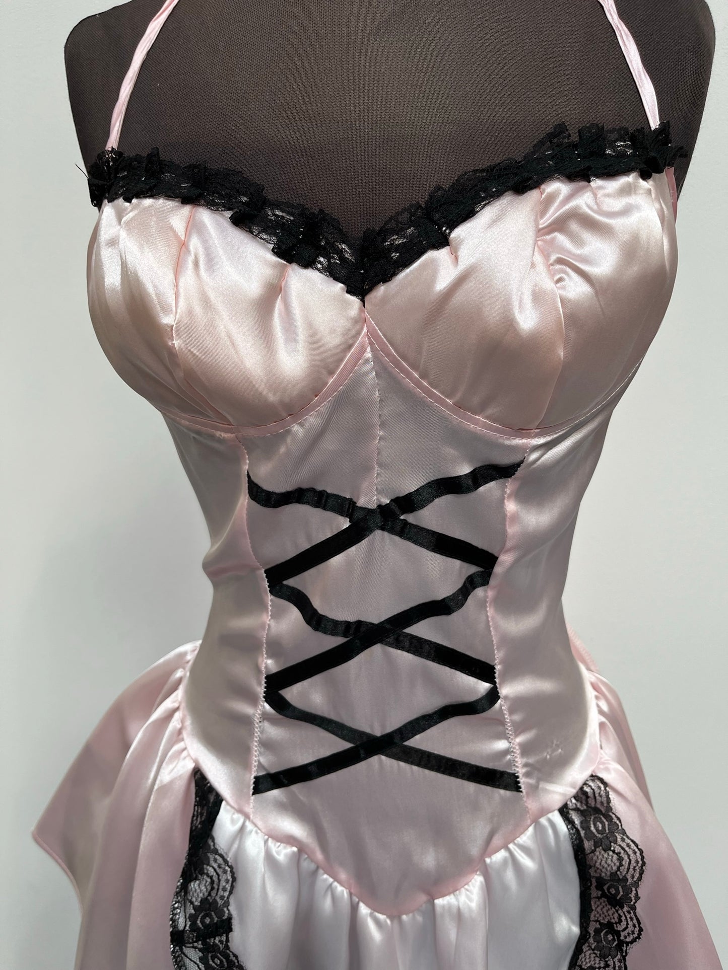 Sexy Pink Satin French Maid Outfit Size 10-14 - Ex Hire