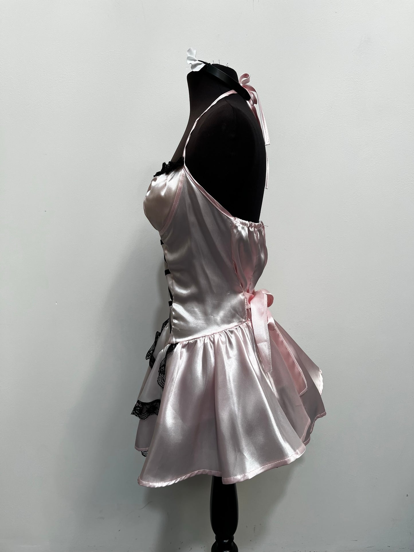 Sexy Pink Satin French Maid Outfit Size 10-14 - Ex Hire