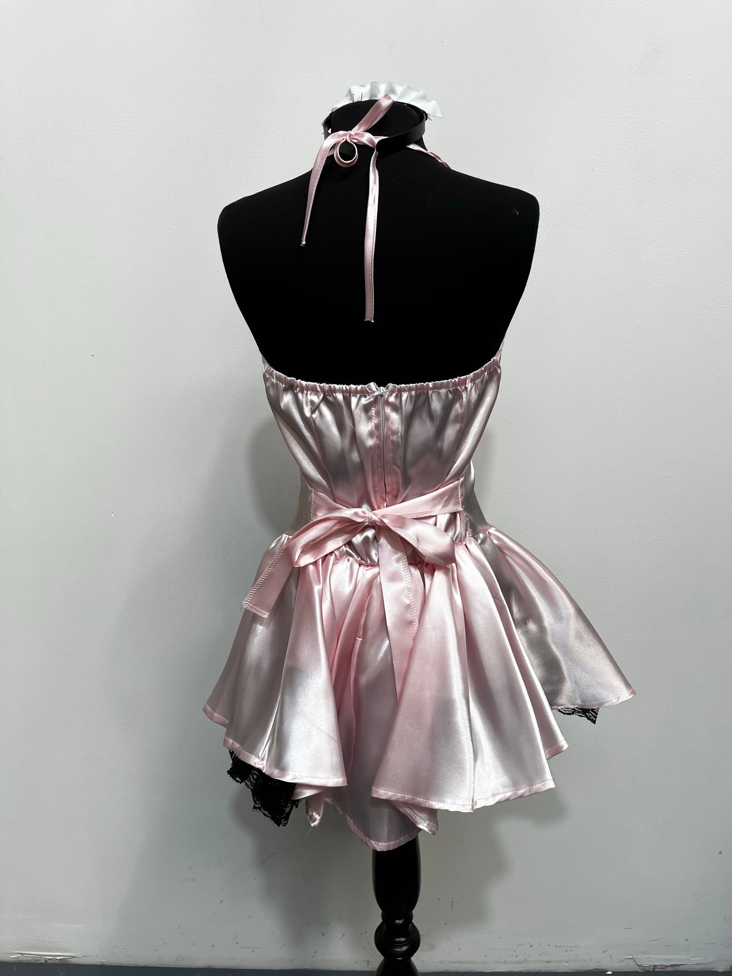 Sexy Pink Satin French Maid Outfit Size 10-14 - Ex Hire