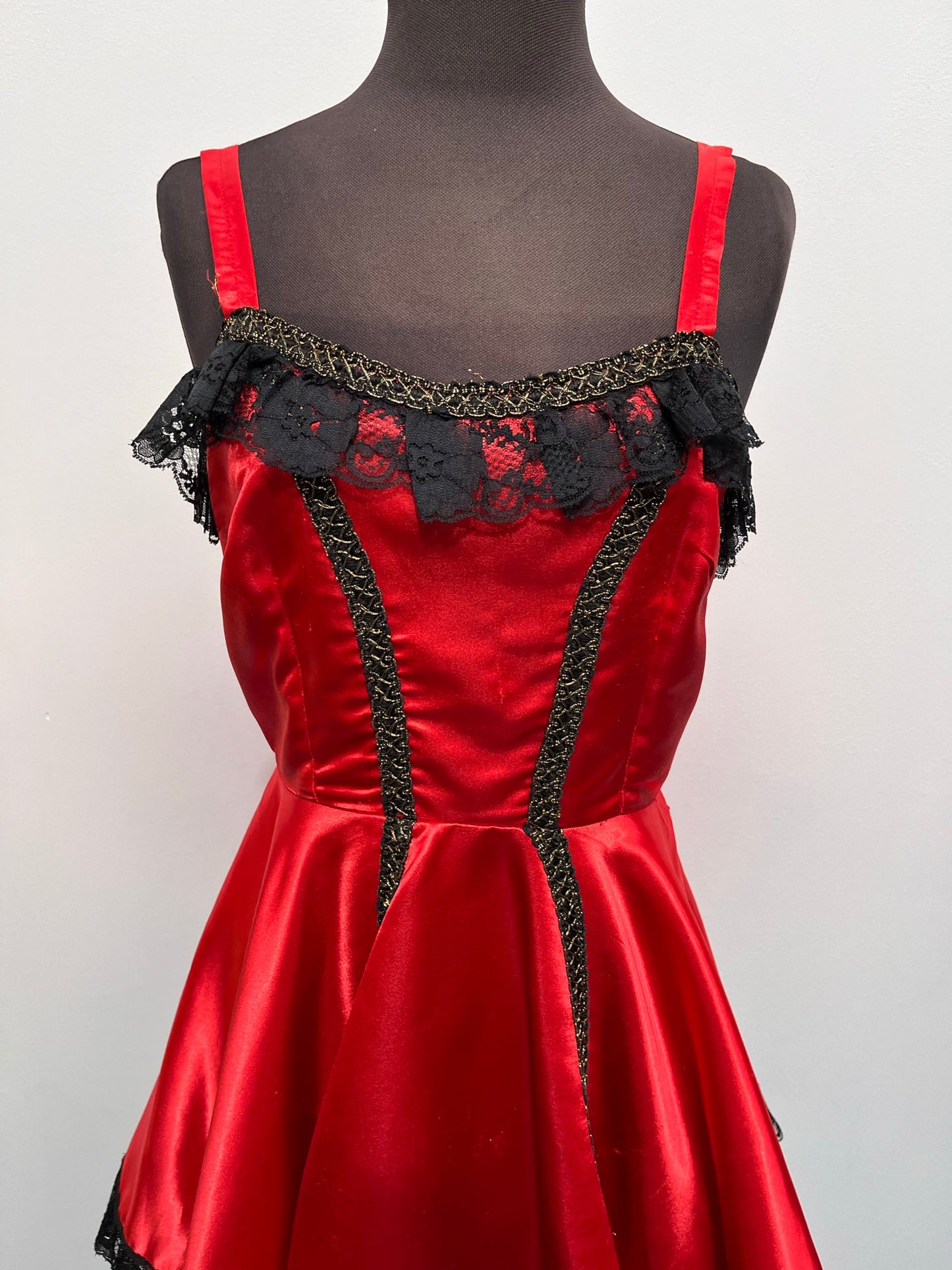 Moulin Rouge Red Show Girl Saloon Girl Dress Size 10