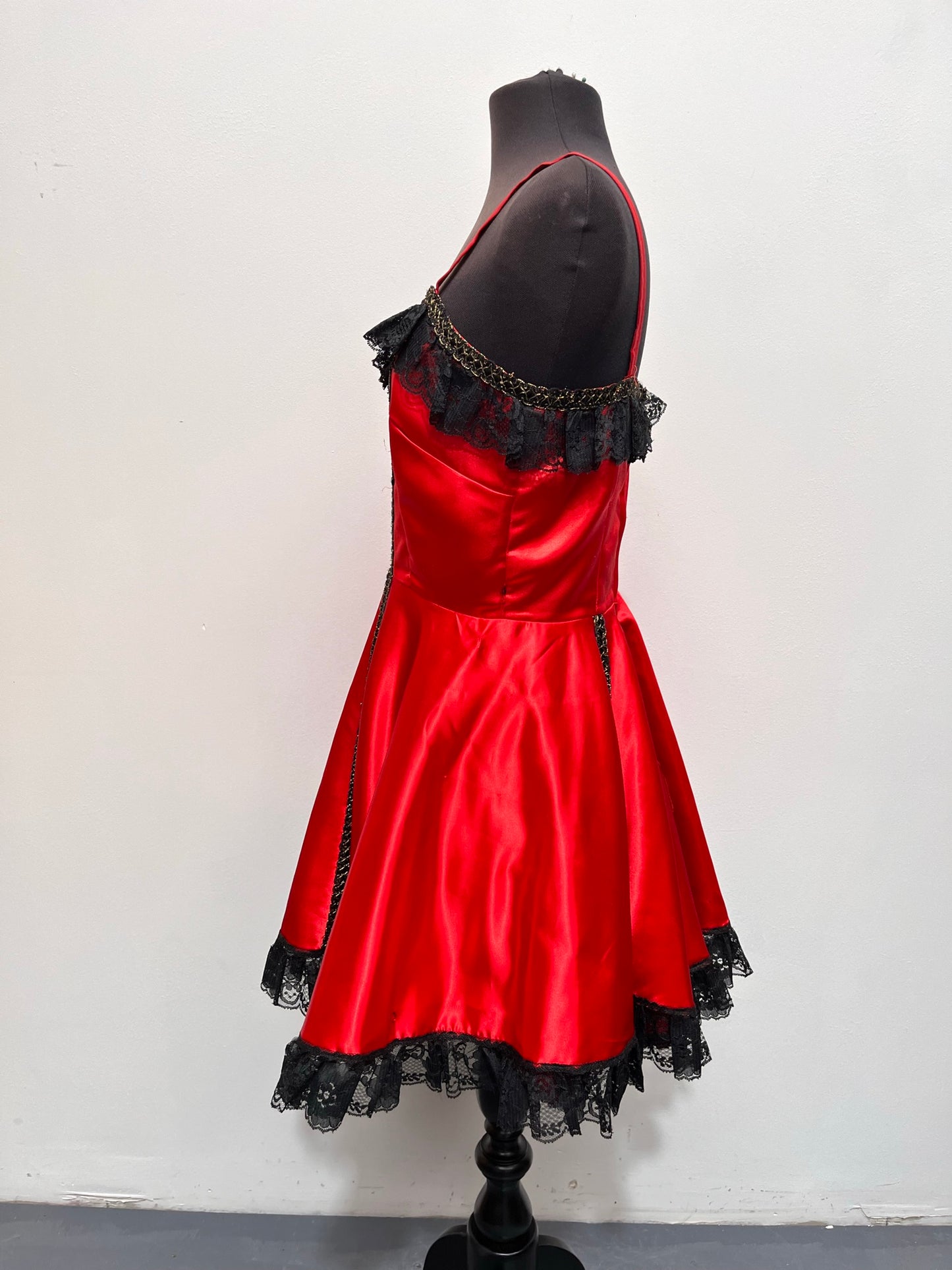Moulin Rouge Red Show Girl Saloon Girl Dress Size 10