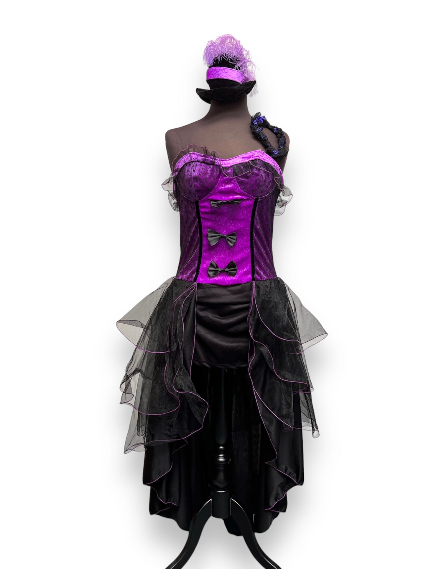 Moulin Rouge Purple Black Show Girl Saloon Girl Burlesque Dress Size Medium