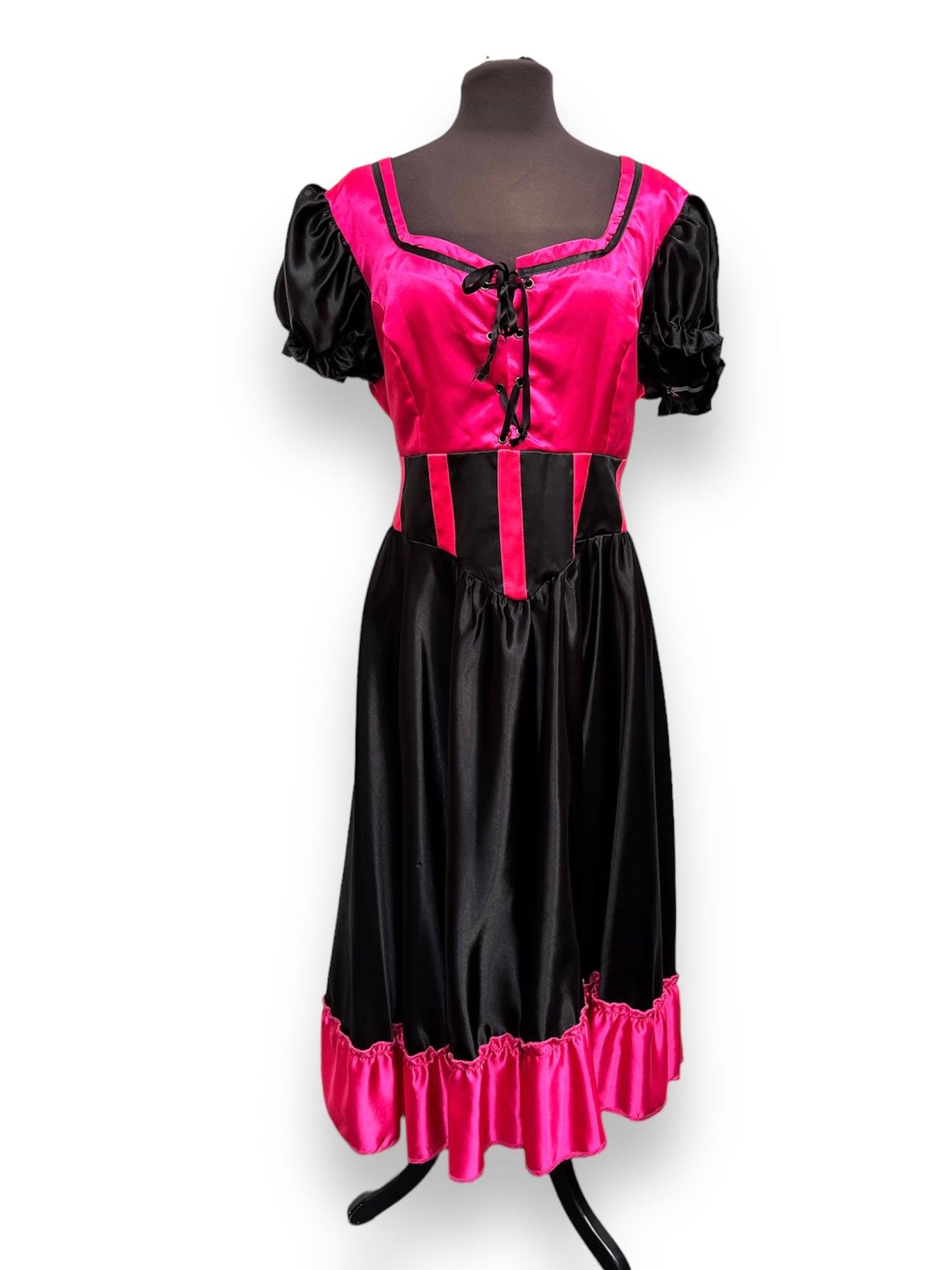 Moulin Rouge Pink Black Show Girl Saloon Girl Dress Size XL