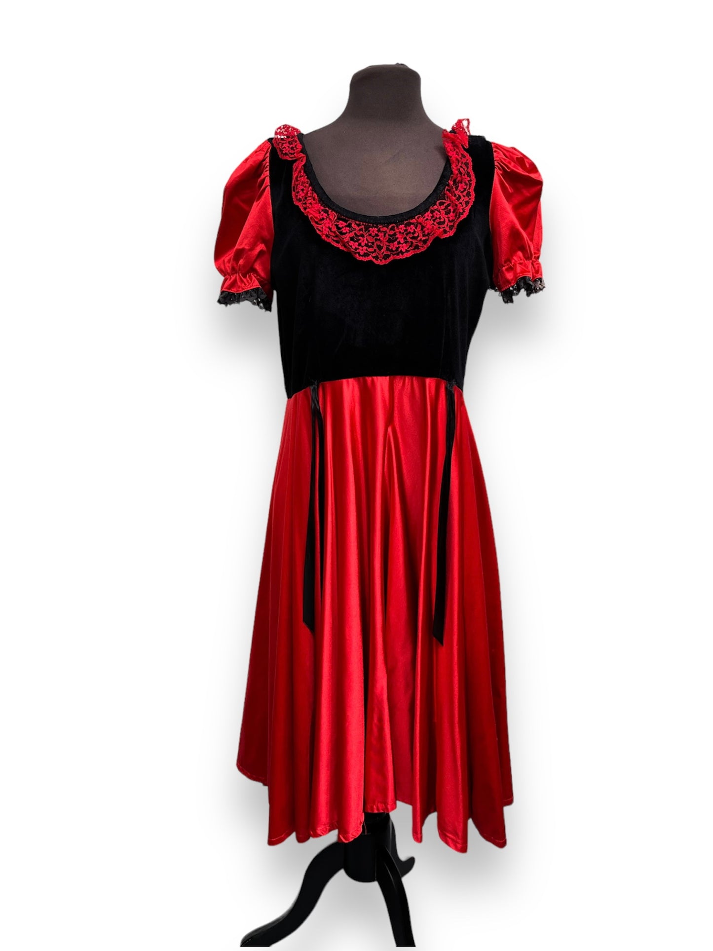 Moulin Rouge Black Red Show Girl Saloon Girl Dress Size 14-16