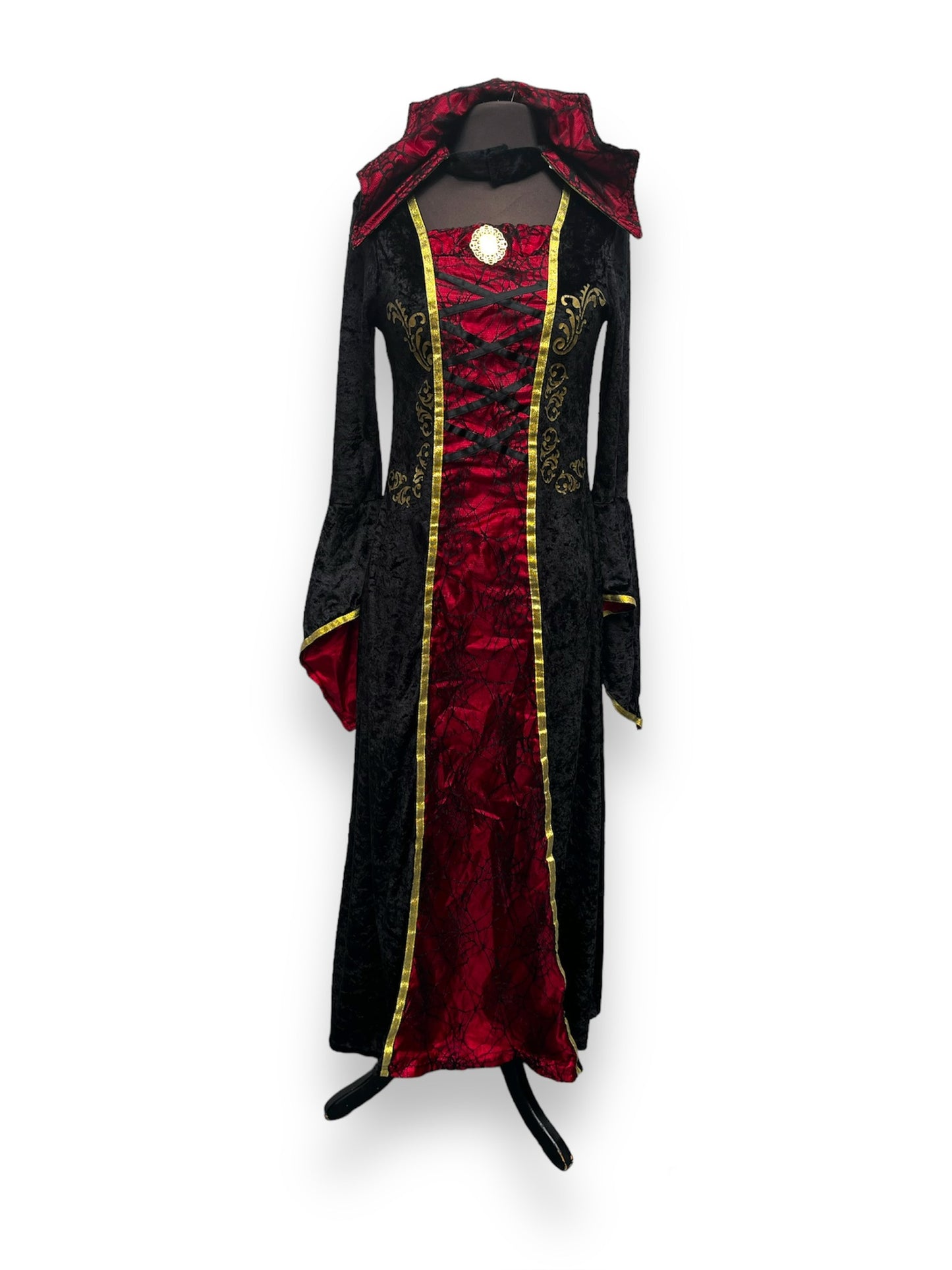 Black Red Vampire Queen Dress Size Medium - Ex Hire Fancy Dress Costume