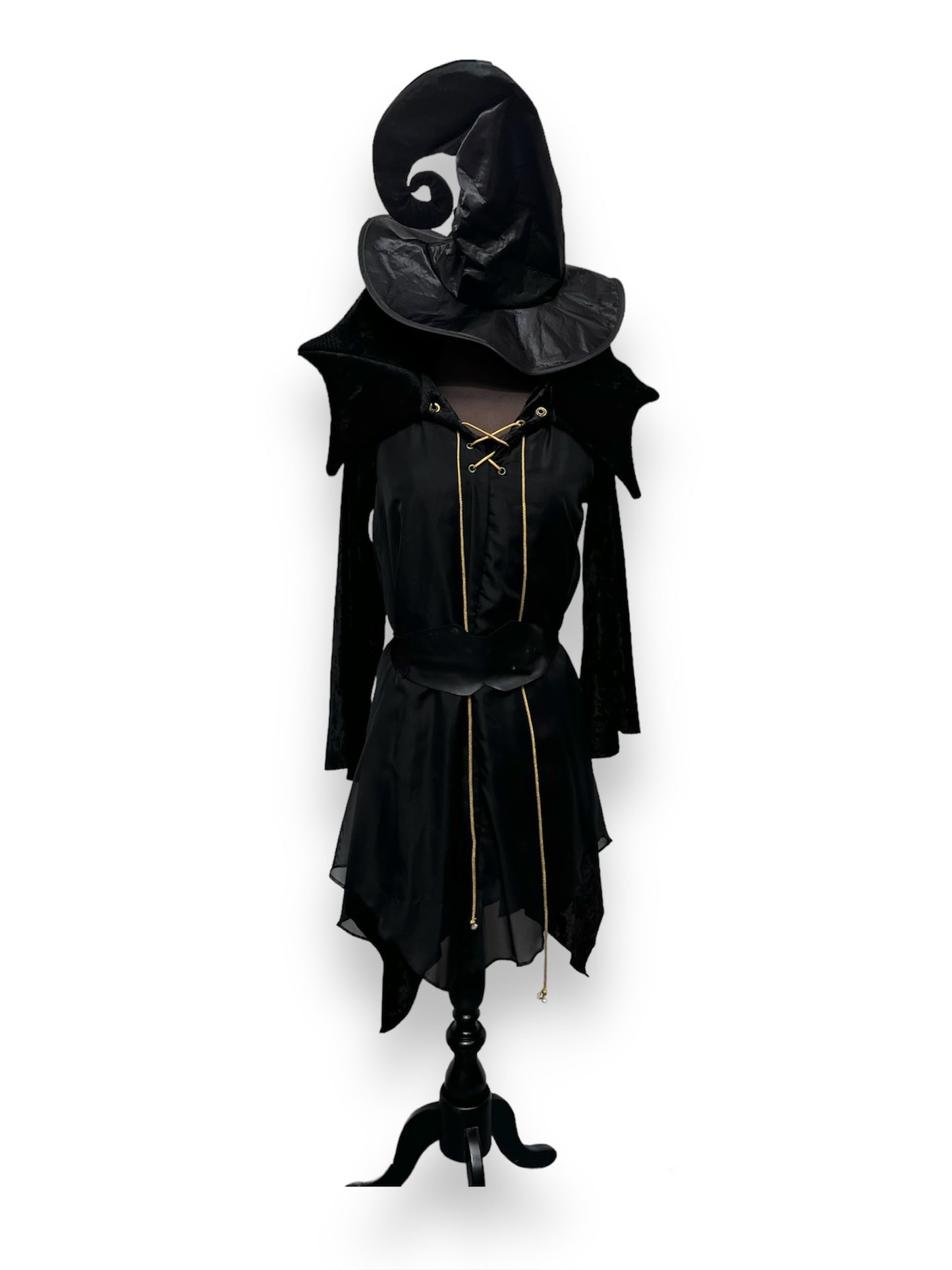 Halloween Wicked Witch Wizard Black Dress Size M - Ex Hire Fancy Dress Costume