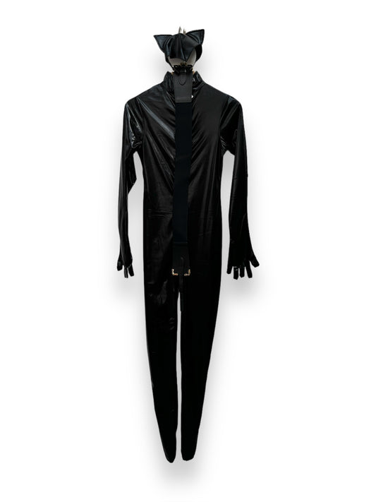 Sexy Black PVC Halloween cat suit Size Small - Ex Hire Fancy Dress Costume