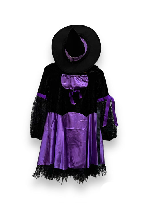 Kids Halloween Black Purple Witch Age 12 years - Ex Hire Fancy Dress Costume