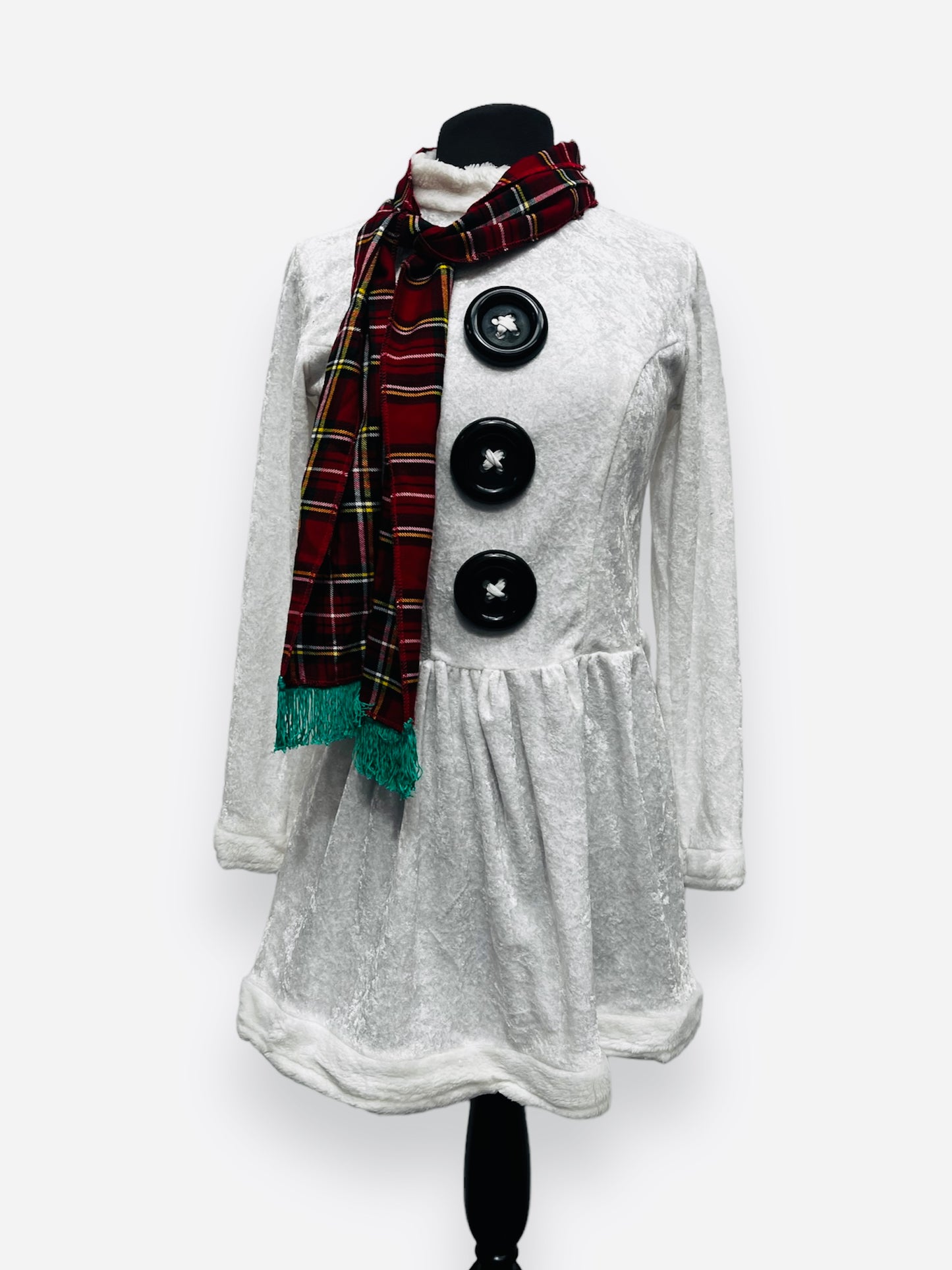 Ladies Christmas Snowman Dress & scarf Size 10 - Ex Hire