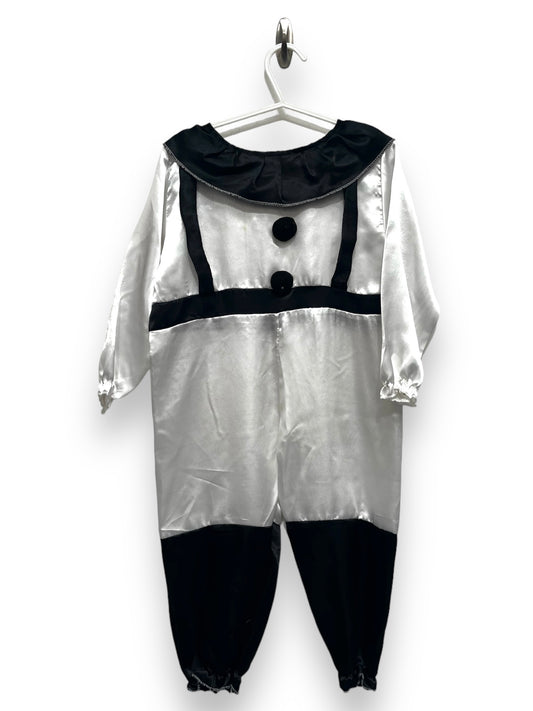 Childs Black White Christmas Clown Festive kids Costume Age 6-8 years New Marked