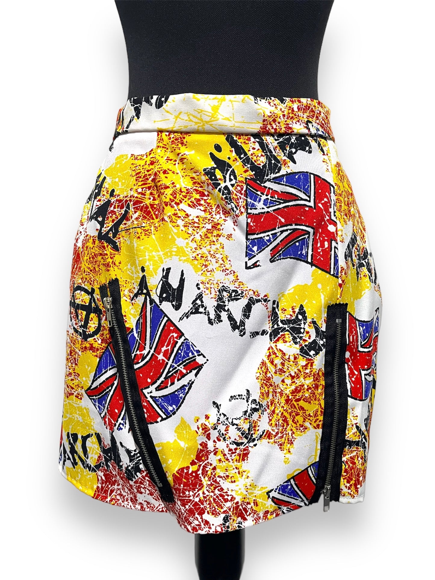 80s style Graffiti Punk Mini Skirt Size Medium - Ex Hire