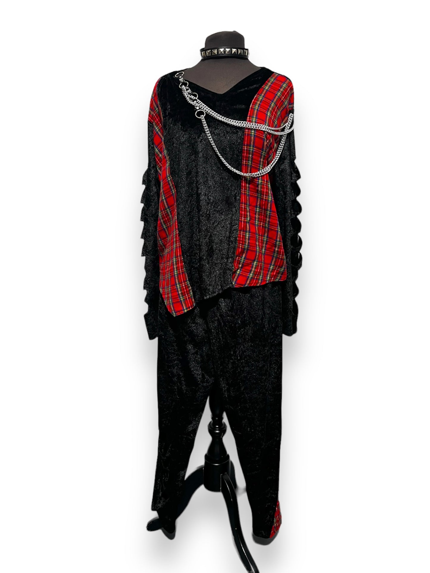 Unisex 80s style Punk tartan outfit Size Medium - Ex Hire