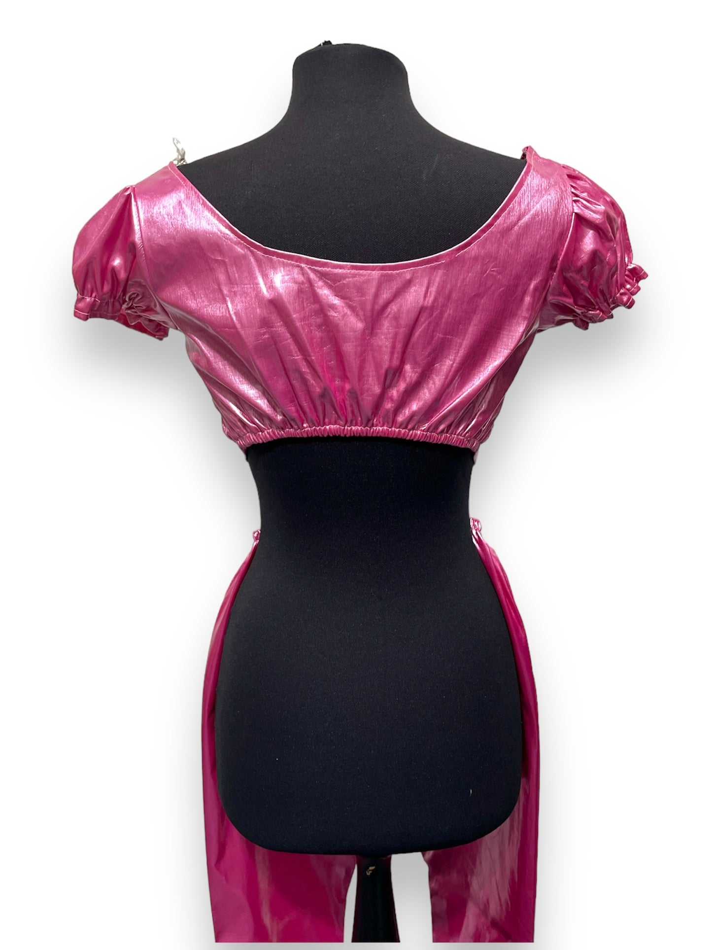 60s-70s Pink PVC 2 piece outfit Barbie Size 10-12 - Ex Hire
