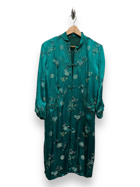 Green Silk Cheongsam Changsham Jacket Small - Traditional Eastern Asian Fashion
