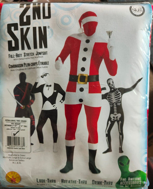Rubies 880543 2nd Skin Santa Jumpsuit Costume Size XL