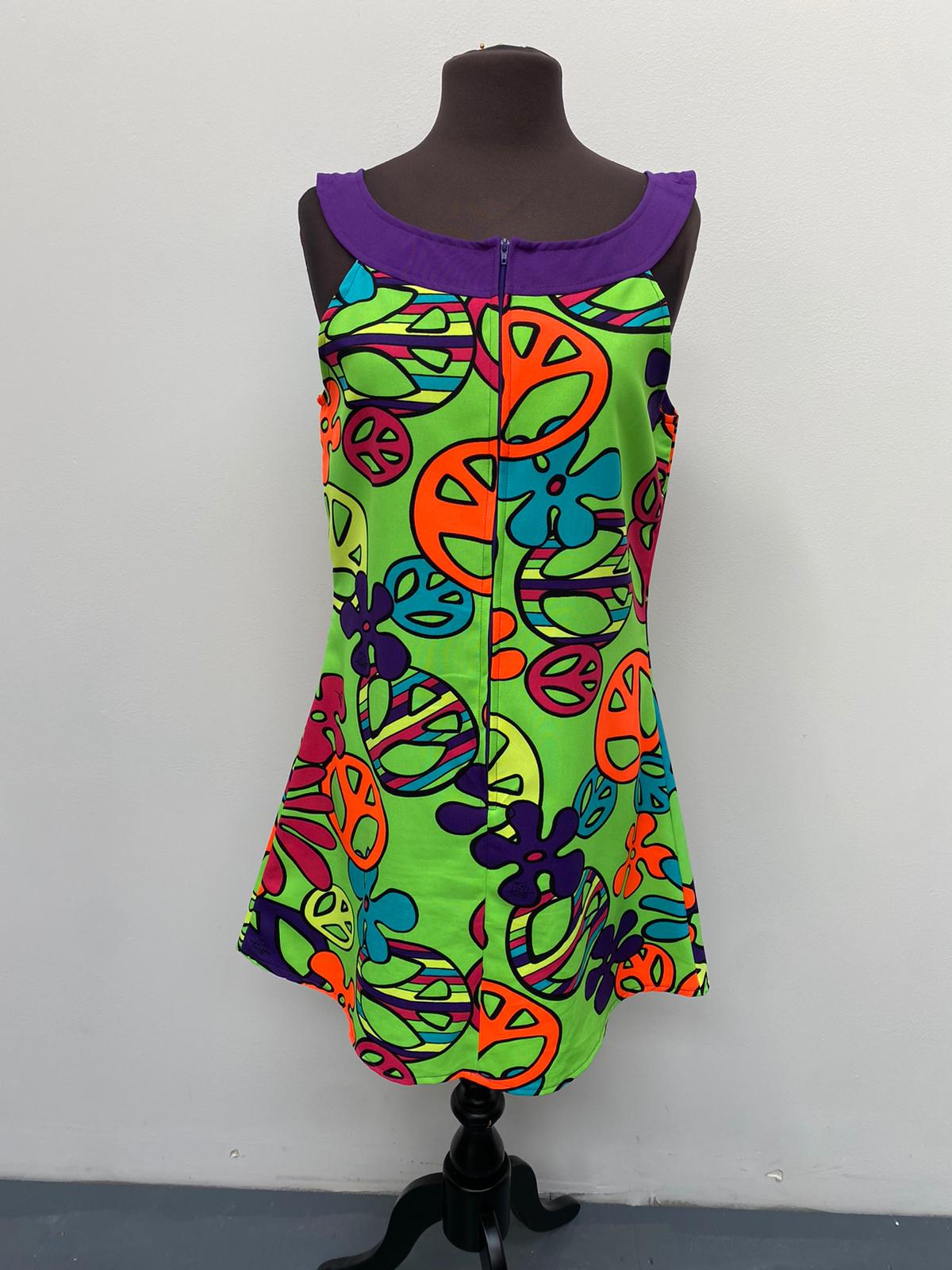 60s/70s Flower Power Hippie Dress Size Medium - Ex Hire Fancy Dress Costume