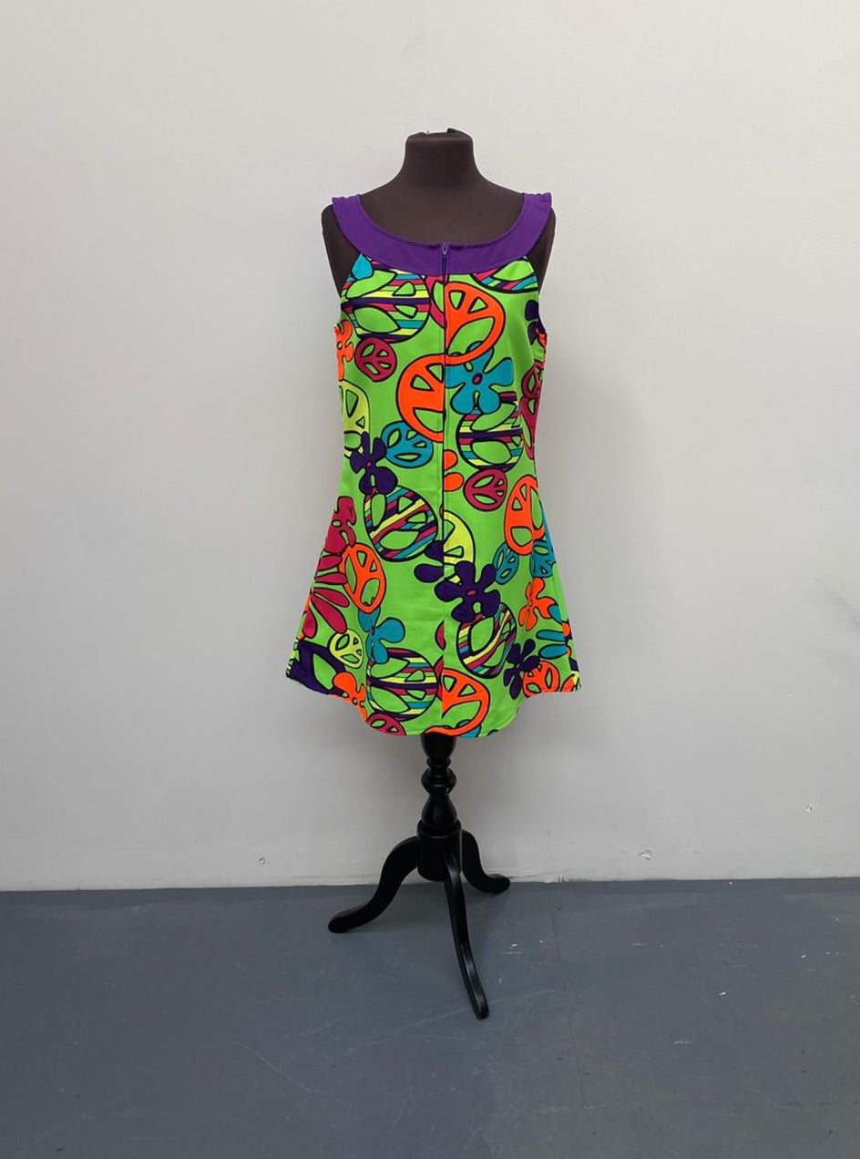 60s/70s Flower Power Hippie Dress Size Medium - Ex Hire Fancy Dress Costume