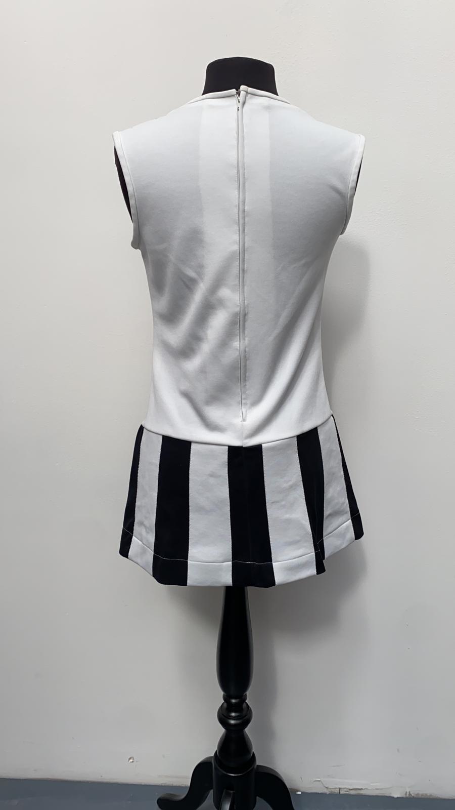60s Black & white Mod Dress Size 10-12 - Vintage Clothing