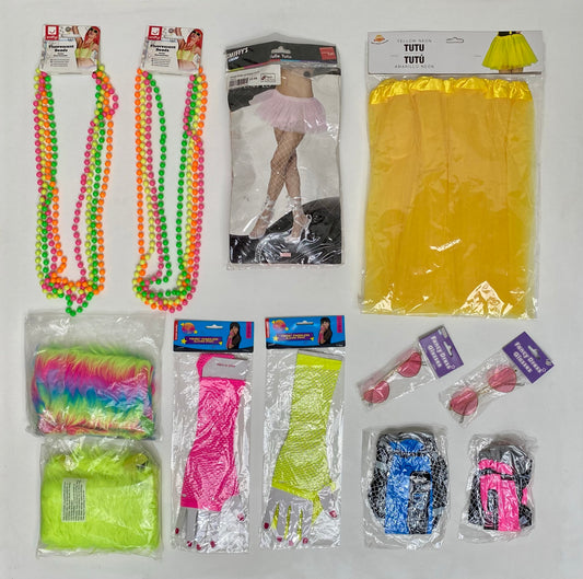 80s Party Box for 2 people - Mix of items (some damaged packaging)