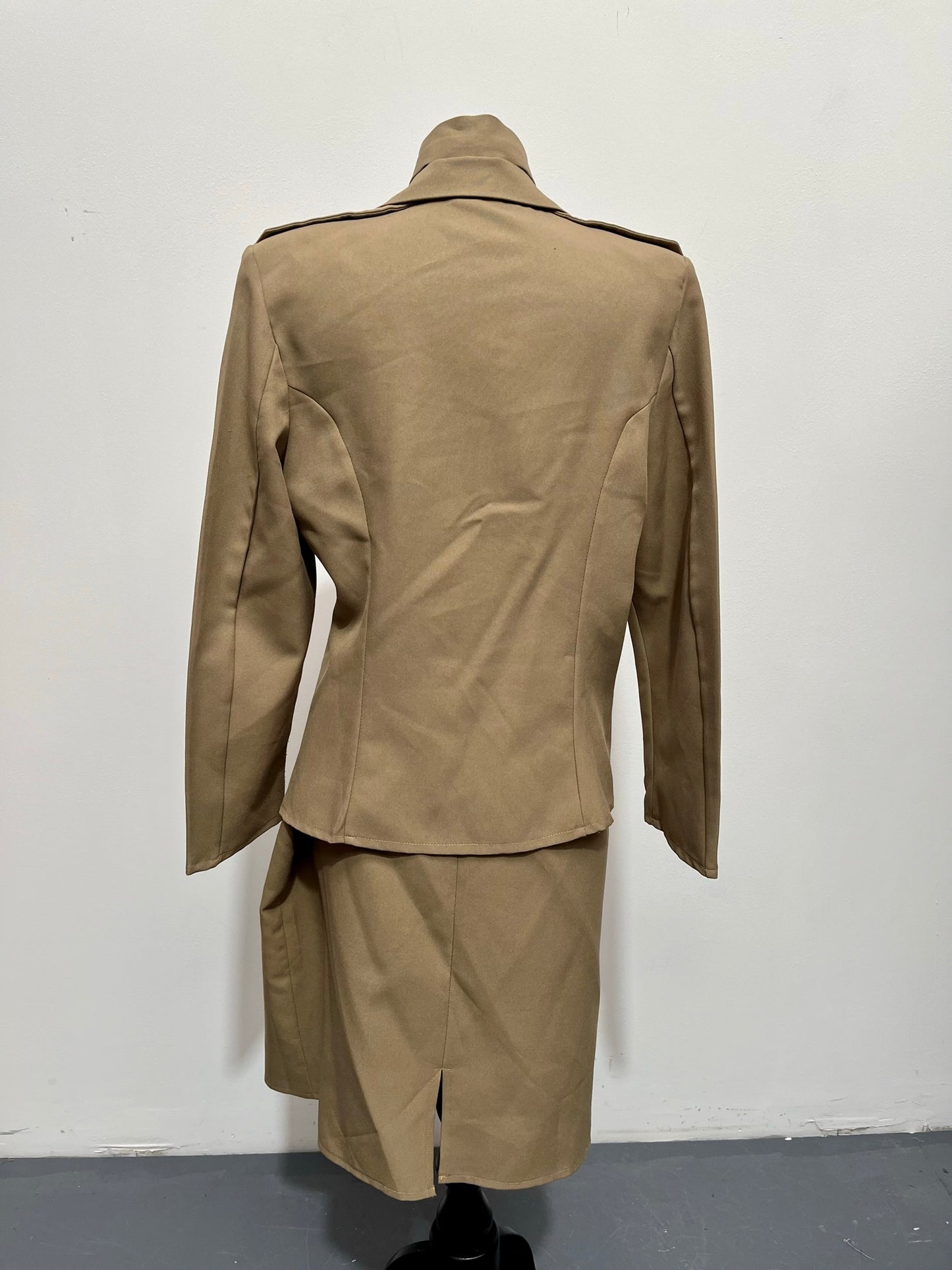 Ladies Beige Fancy Dress 1940s American GI Uniform with tie NO hat Size Medium - Ex Hire Fancy Dress Costume Uniforms