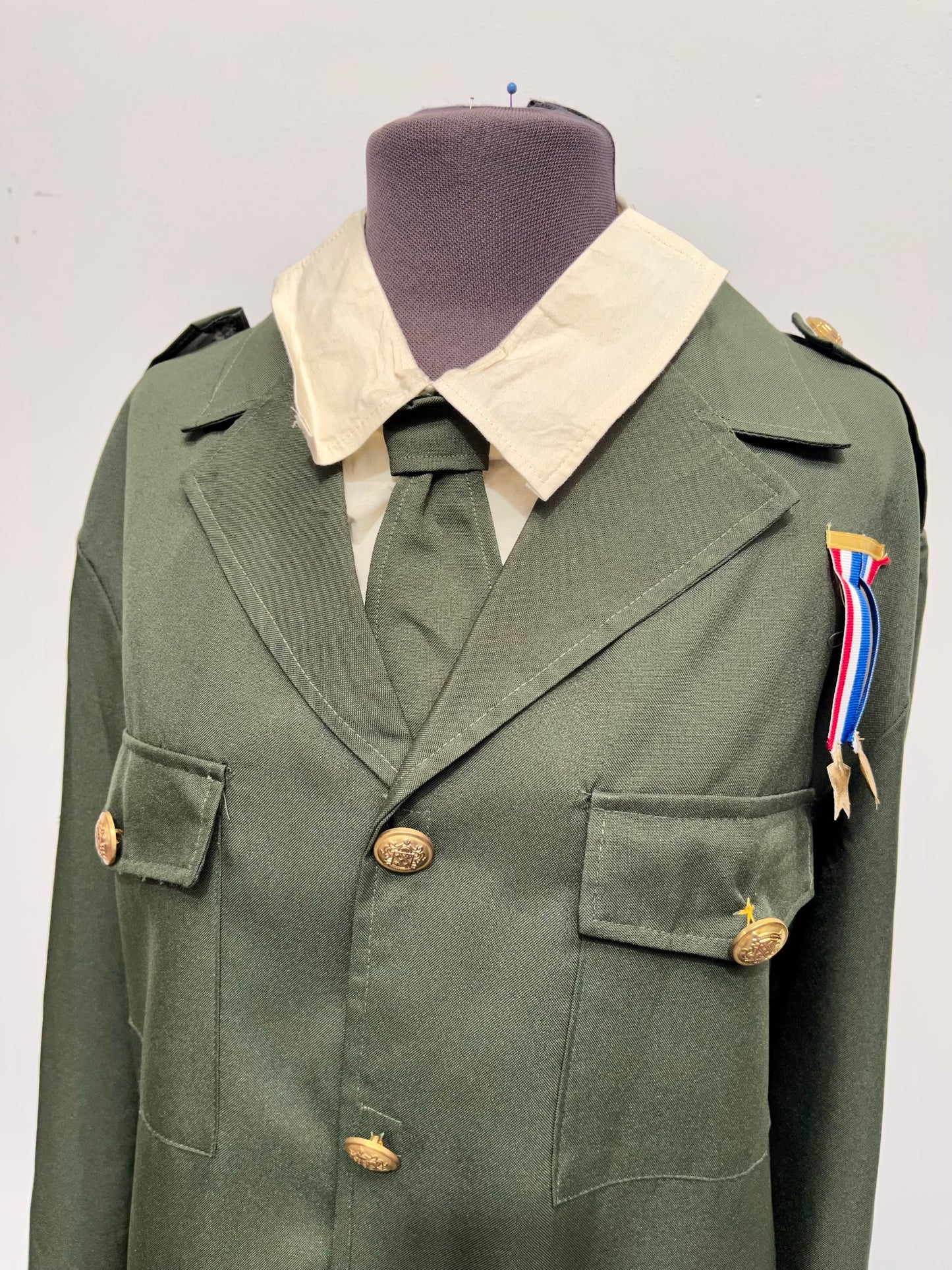 Green Military Uniform Size Large - Ex Hire Fancy Dress Costume