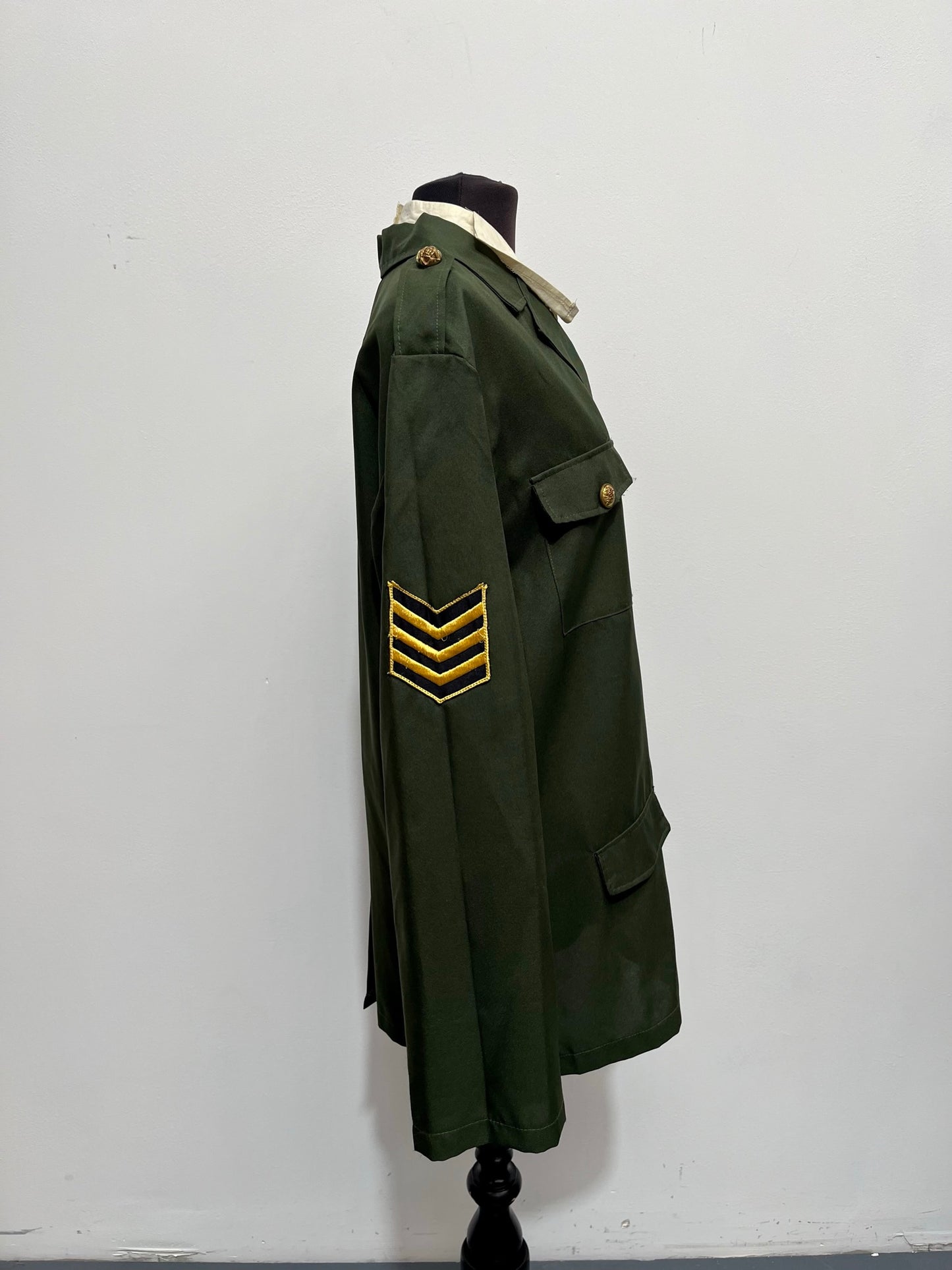 Green Military Uniform Size Large - Ex Hire Fancy Dress Costume