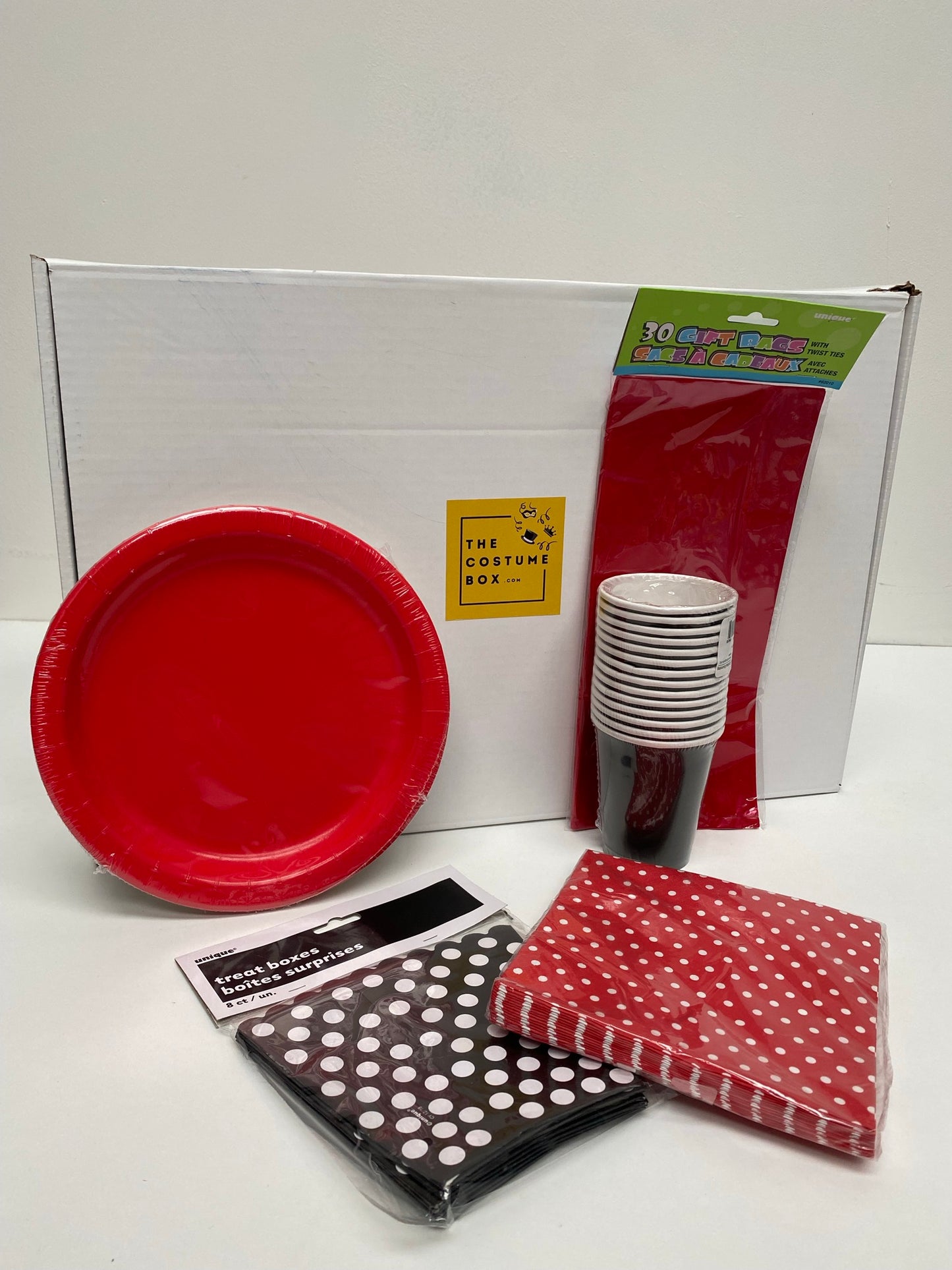 Celebrations Party Essentials Pack Red Black Spotted