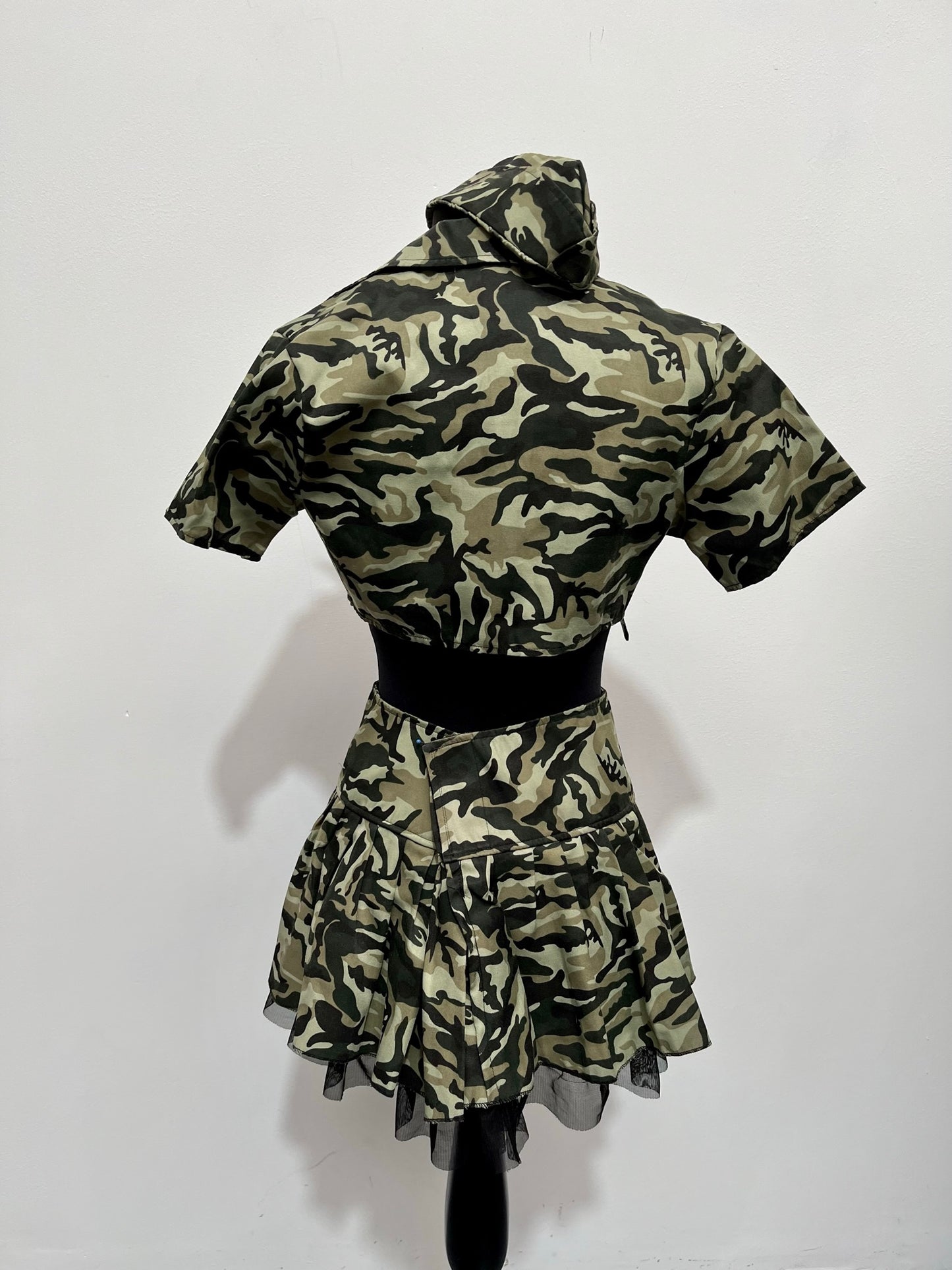 Camouflage Sexy Army Girl 4 Piece Costume Size Small 8-10 - Ex Hire Fancy Dress Costume