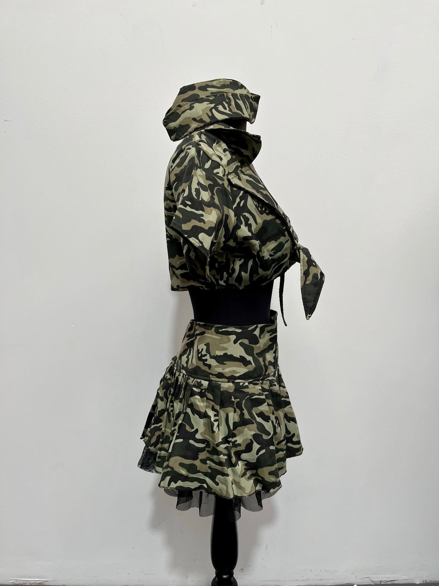 Camouflage Sexy Army Girl 4 Piece Costume Size Small 8-10 - Ex Hire Fancy Dress Costume