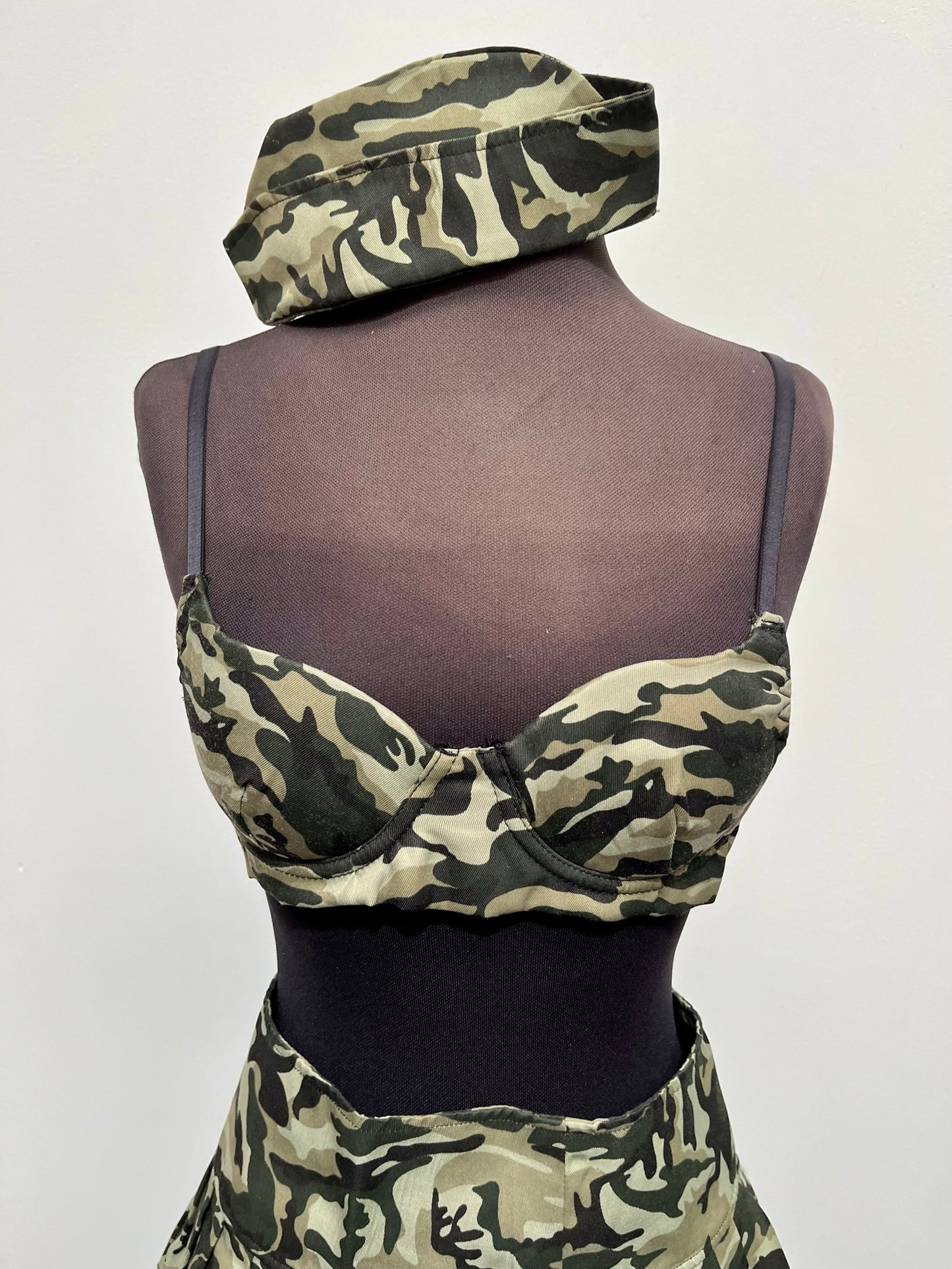 Camouflage Sexy Army Girl 4 Piece Costume Size Small 8-10 - Ex Hire Fancy Dress Costume